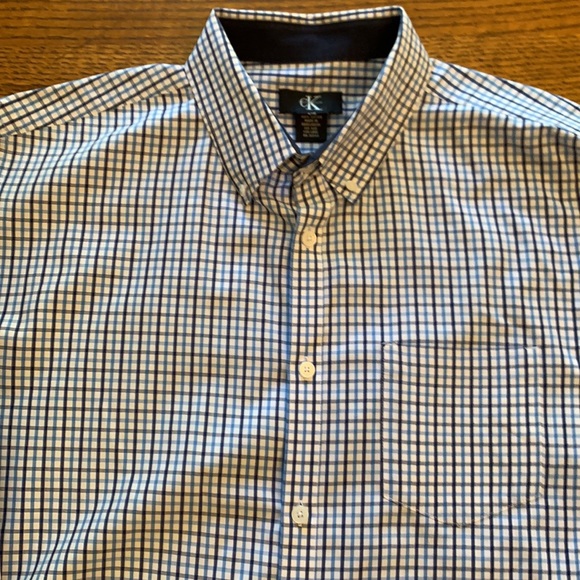 Calvin Klein long sleeve button up - blue check - Picture 5 of 6